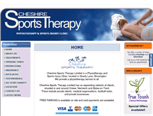 Tablet Screenshot of cheshiresportstherapy.com